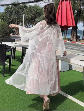 Lace Kimono W/ Star Pattern